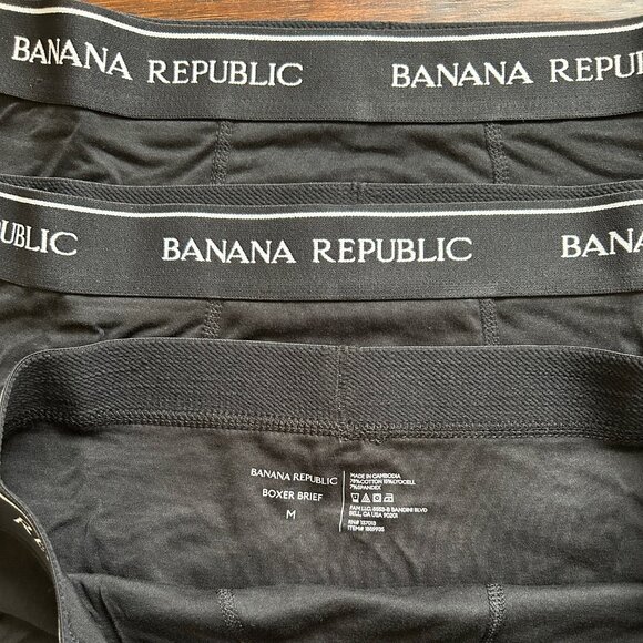 Banana Republic mens 3 pack black boxer briefs size M medium NEW in box - Picture 2 of 4